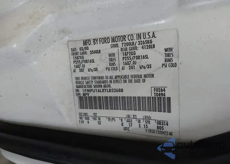 2000 Ford Expedition Xlt z USA, uszkodzony, nr VIN 1FMPU16LXYLB52688